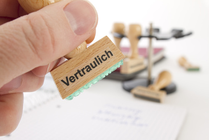 Stempel mit Aufschrift Vertraulich